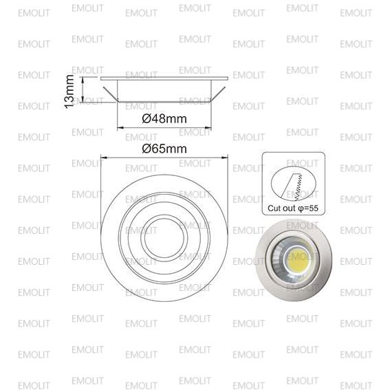 Halogen Lamp Housing Glass Cover Recessed COB LED Furniture Cabinet Lamp CE Approval 1