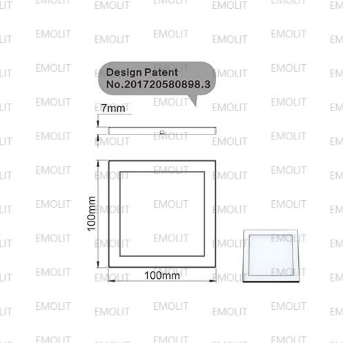 Flat Square Wall Installation LED Furniture Cabinet Lamp Magnet Cover CE Approval 1