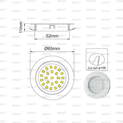 Spring Clip Stainless Steel Housing CCT Spot Recessed LED Furniture Cabinet Lamp CE Approval