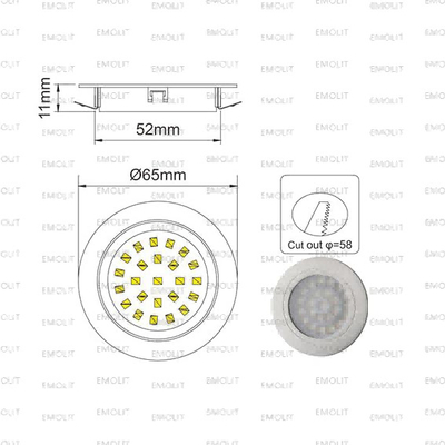 Spring Clip Stainless Steel Housing CCT Spot Recessed LED Furniture Cabinet Lamp CE Approval