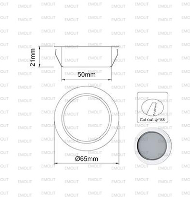 Spring Clip Stainless Steel Housing CCT Spot LED Recessed Furniture Cabinet Lamp CE Approval