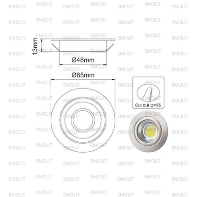 Halogen Lamp Housing Glass Cover Recessed COB LED Furniture Cabinet Lamp CE Approval