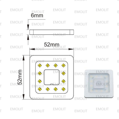 Flat Aluminium Square Housing CCT LED Furniture Cabinet Lamp CE Approval