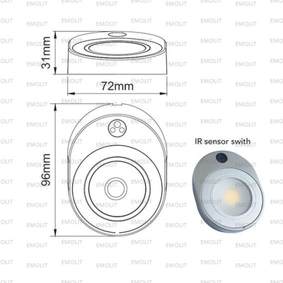 Sensor Swith COB LED Furniture Cabinet Lamp CE Approval