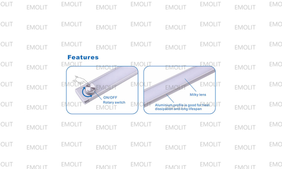 High Voltage CCT and Dimmable Rotated Switch High Lumen LED Furniture Cabinet Lamp CE Approval